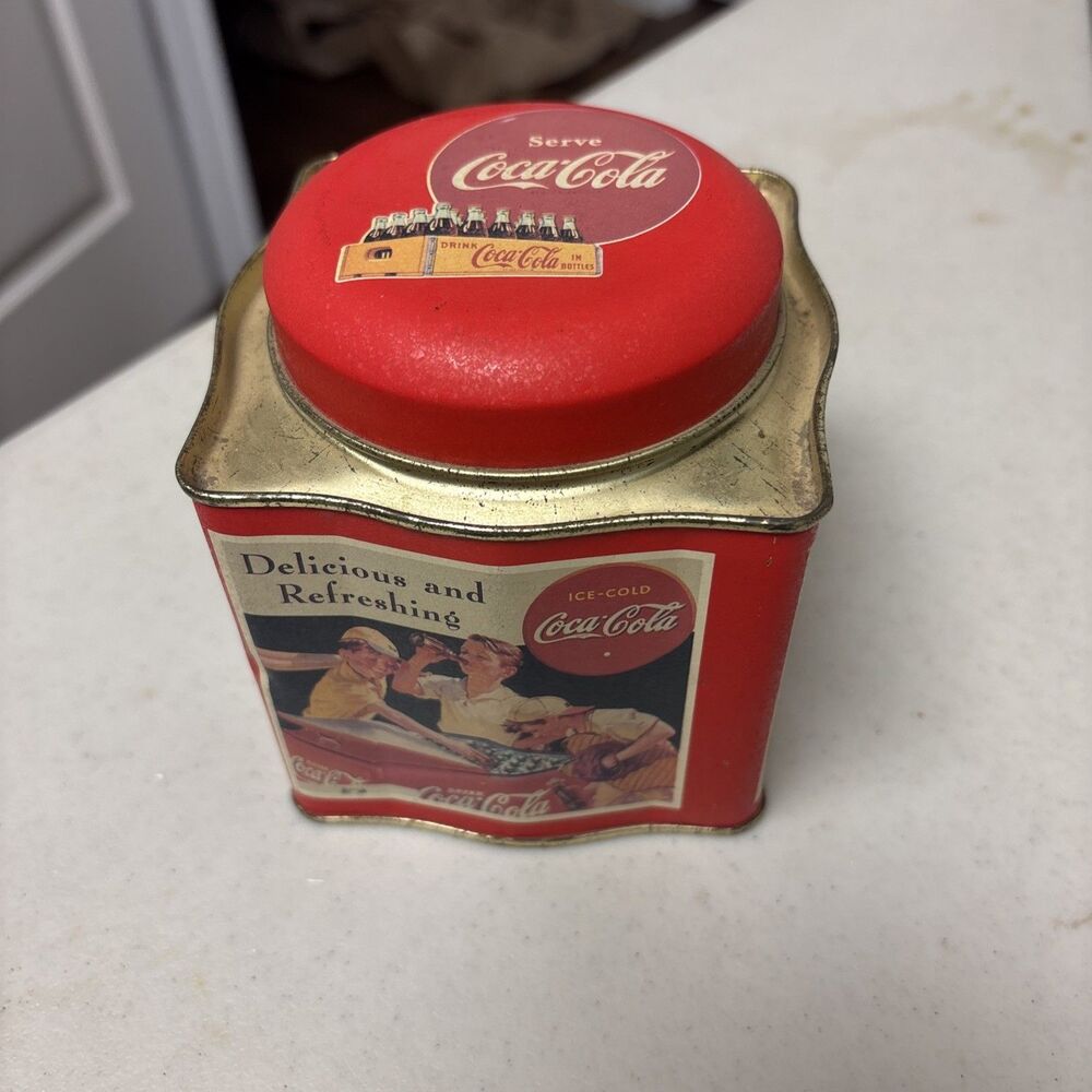 Vintage Coca-Cola Tin Take Me Out To The Ballgame - Baseball Theme